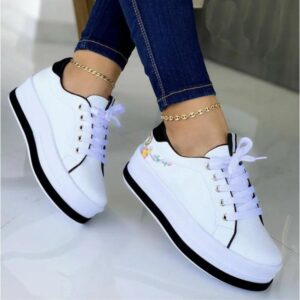 Flowers Embroidery Sneakers For Women